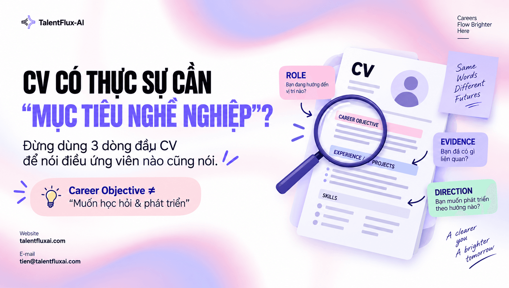 Mục tiêu nghề nghiệp trong CV: Cách viết ngắn gọn, đúng trọng tâm và không sáo rỗng